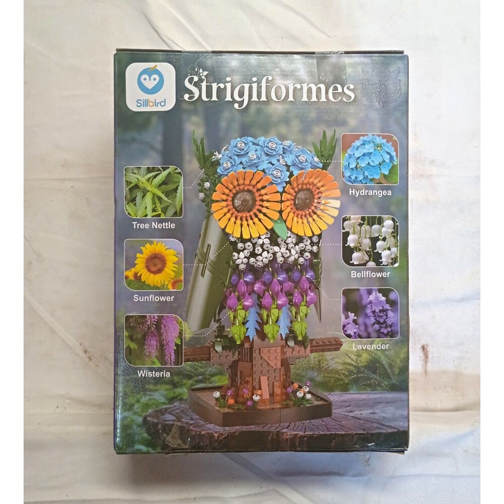 Sillbird Flower Owl Building Set 1215 Pc CA-I92219 Botanical New Open Box